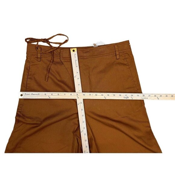 Vince Tie Waist Culotte Size 12 Color Teakwood New $265 - Picture 8 of 16